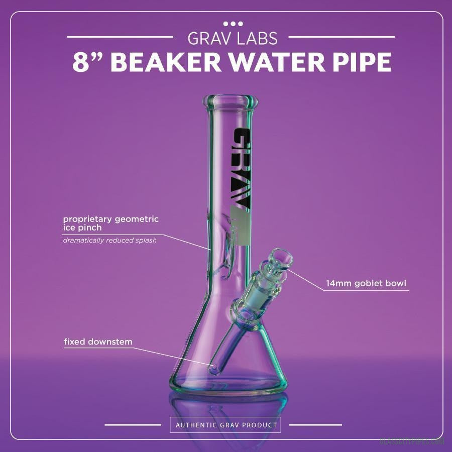 GRAV® 8 Beaker Water Pipe - Clear - It's 4:20 Somewhere