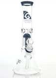 Diamond Glass - 11" Clear Mansion Percolated Water Pipe - Black