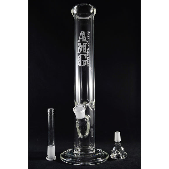 AMG Glass Tall 15 inch Clear Flared Base Glass Bong Water Pipe