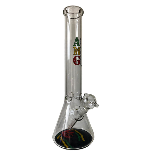 AMG Glass 15 inch Bob Marley Decal Beaker Base Glass Bong