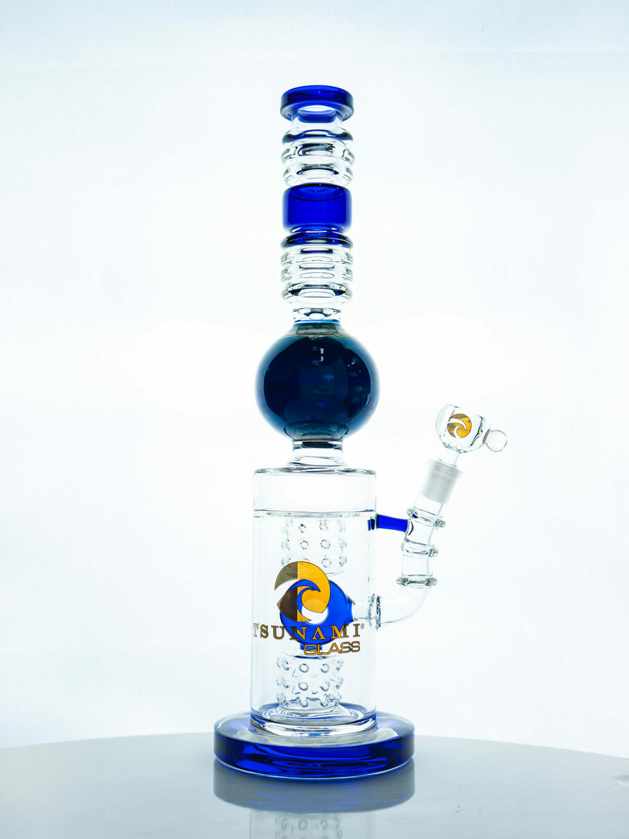 Tsunami 16″ Swiss Donut Glass Water Pipe Bong - Blue – Glass City
