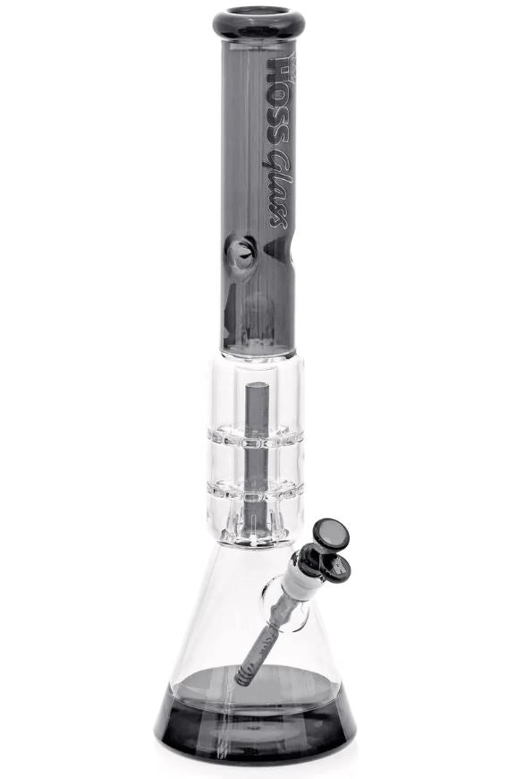 Hoss Glass 20" - Colored Double Disk Percolator Beaker Base Bong  Glass  City Pipes