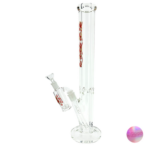 18" x 9MM Gold Red Cali Map Slab Straight Bong + Ash Catcher Combo