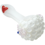 "White Heart" Solid Ivory Glass Spoon