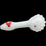 "White Heart" Solid Ivory Glass Spoon