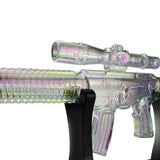 Iridescent Rifle Gun Style Glass Bong Water Pipe