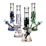 12 Inch Phoenix Freezable Glass Coil Bong With Color Accents