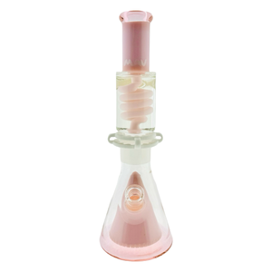 OS90 oversized Slitted Pyramid Beaker Freezable Coil System pink milky pink