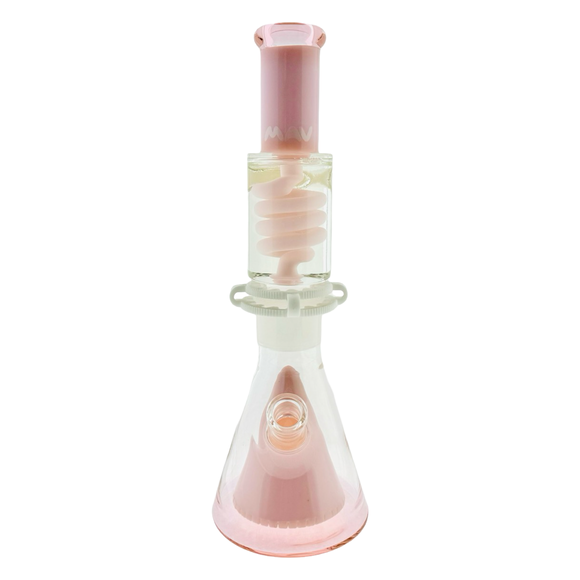 OS90 oversized Slitted Pyramid Beaker Freezable Coil System pink milky pink