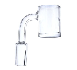 Flat Top Polished Quartz Banger 14mm Male Joint Nail - 90 Degree