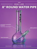 Grav Labs OG Round Base 8 inch Glass Water Pipe Bong