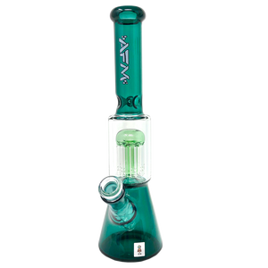 AFM Glass 12" Water Pipe Bong w/ 8 Arm Perc - Green