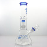 Diamond Glass - 11" Clear Mansion Showerhead Water Pipe - Blue Violet