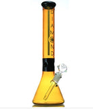 Diamond Glass - 18" Extra Bling Gold Glass Water Pipe