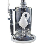 9.5'' White Percolator Glass Dab Rig
