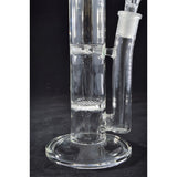 Diamond Glass - Tall Water Pipe Bong with Dual Honeycomb and Turbine Percs