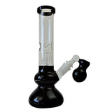 10'' Black Accented Glass Bong w/ Round Bottom and 4 ARM Perc
