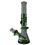 12 Inch Freezable Coil Glass Water Pipe Bong w/ Green Accents