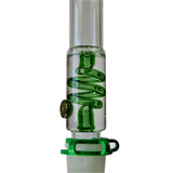 12 Inch Freezable Coil Glass Water Pipe Bong w/ Green Accents