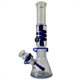 12 Inch Freezable Coil Glass Water Pipe Bong w/ Blue Accents