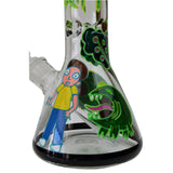 OG Beaker Base Glass Bong with Rick and Morty Design