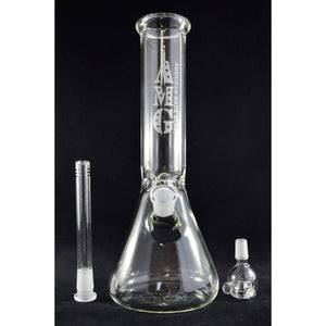 AMG Glass Tall 12 inch Clear Beaker Base Glass Bong Water Pipe