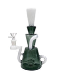 AFM Glass 8" Recycler Style Glass Water Pipe w/ Slotted Puck Perc