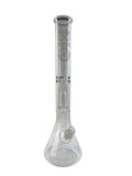 18" BIO Hazard Showerhead Perc Glass Water Pipe - White