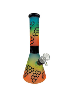 10 Inch Multi-Colored Beaker Base Glass Water Pipe Bong