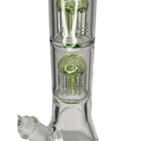 AFM Glass 18" SUPER THICK Bong w/ Double Arm Perc - Green