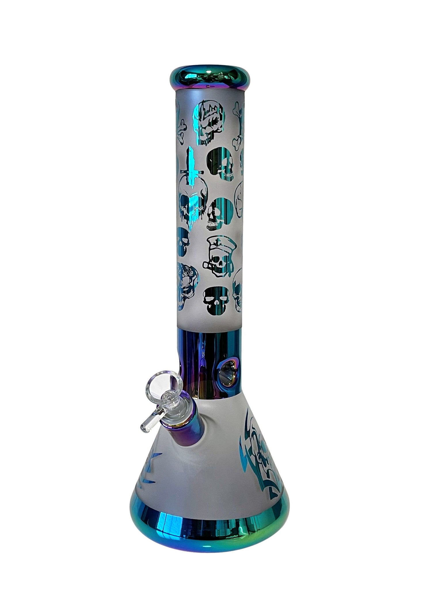 Wholesale 14 Inches Holographic Rainbow Beaker Bong With 14mm Bowl