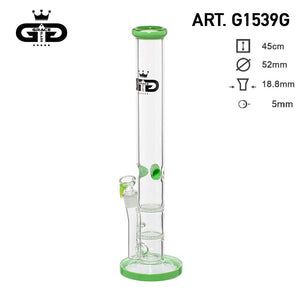 Grace Glass 18 Inch Straight Green Water Pipe w/ Honeycomb Percs