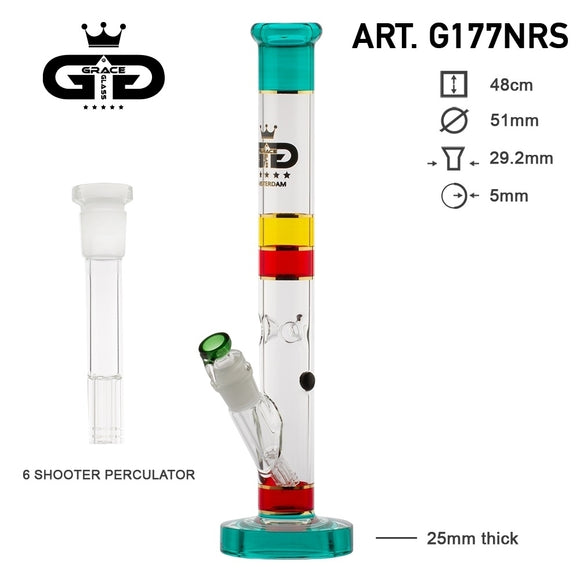 Copy of Grace Glass | Hammer Series | Approx 19 Inch Rasta Themed Water Pipe