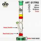 Grace Glass | Hammer Series | 18 Inch Rasta Themed Water Pipe