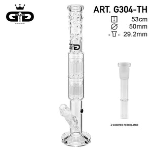 Grace Glass 20.5 Inch Super Thick Clear Glass Water Pipe w/ Arm Percs