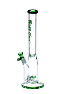 16" Hoss Glass Triple Inline Stemless Glass Water Pipe Bong - Green