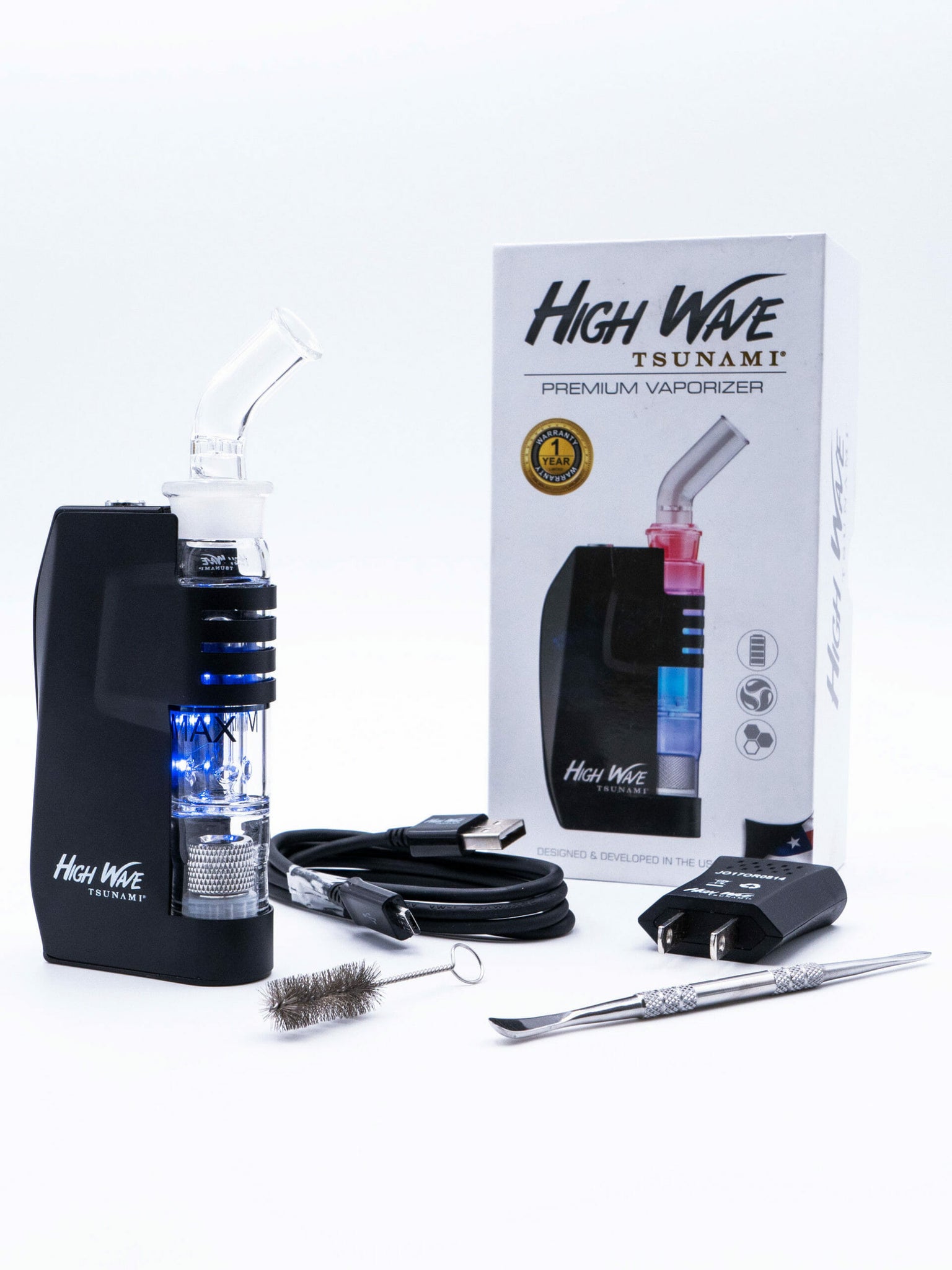 Tsunami High Wave Wax Vaporizer Kit - Black Glass City Pipes Tsunami High Wave Wax Vaporizer Kit - Black Glass City Pipes