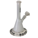 AMG Glass 10 inch Wide Base White Bong Water Pipe