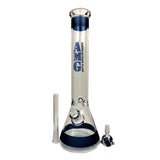 AMG Glass 15 inch Beaker Base Glass Bong with Blue Accents