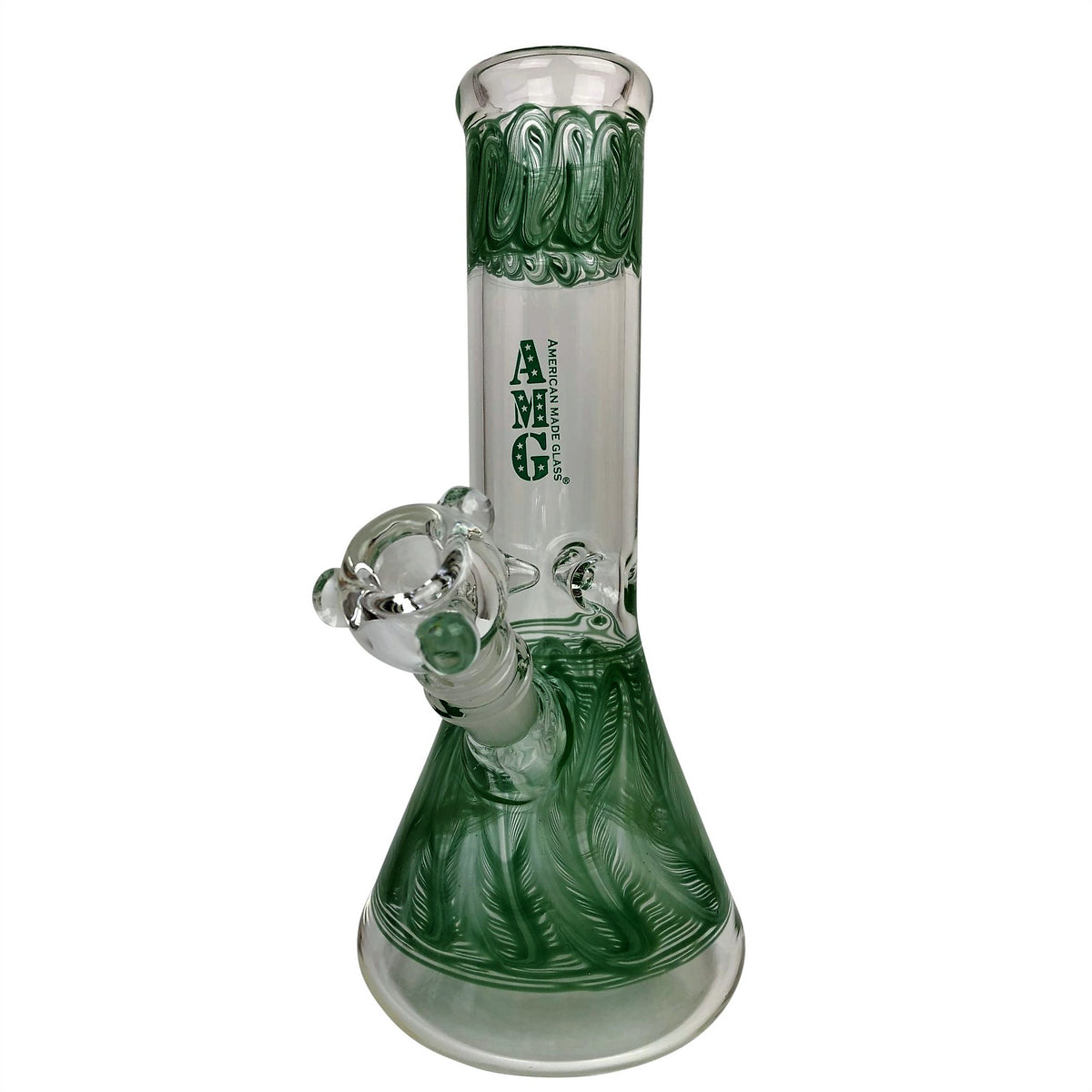 AMG Glass 10 inch Green Water Pipe Bong – Glass City Pipes