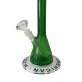 AMG Glass 10 inch Wide Base Green Bong Water Pipe
