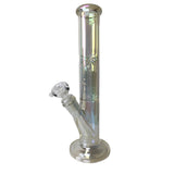 12 Inch Iridescent Rainbow Straight Tube Glass Bong w/ Arm Perc