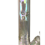 12 Inch Iridescent Rainbow Straight Tube Glass Bong w/ Arm Perc