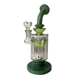 AFM Glass 9" Water Pipe w/ 12 Arm Perc - Green / Green