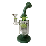 AFM Glass 9" Water Pipe w/ 12 Arm Perc - Green / Green