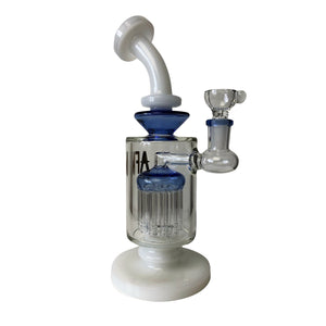 AFM Glass 9" Water Pipe w/ 12 Arm Perc - White