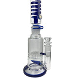 The "Monster" 18 Inch Freezable Coil Glass Bong w/ Dual Percs.