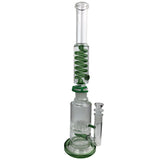 The "Monster" 18 Inch Freezable Coil Glass Bong w/ Dual Percs.