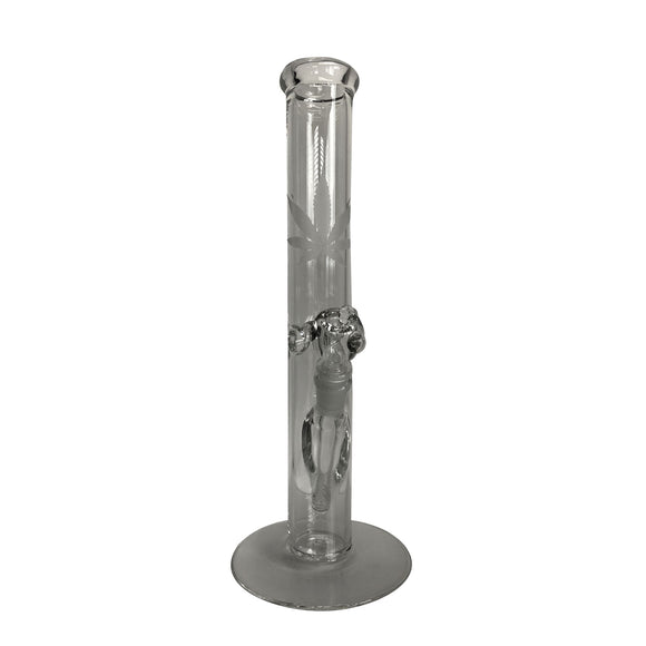 AMG Glass Tall 15 inch Clear Hemp Leaf Flared Base Glass Bong Water Pipe