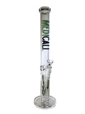 Medicali 18" Straight Tube Glass Water Pipe Bong - Green